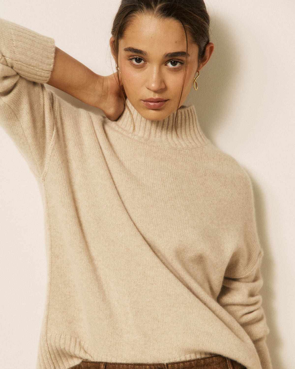 Pull Femme en Cachemire Beige Myson