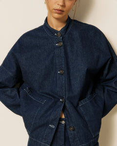 Veste Femme en Denim Bleu Indigo Vally