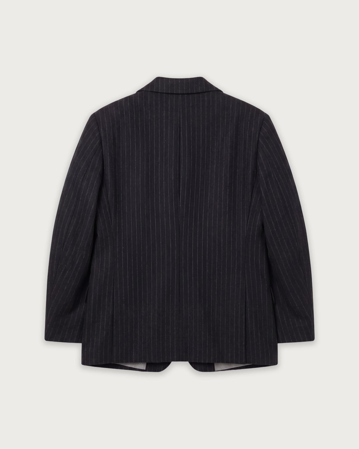 Chaqueta de franela de lana a rayas azul medianoche para mujer Victo