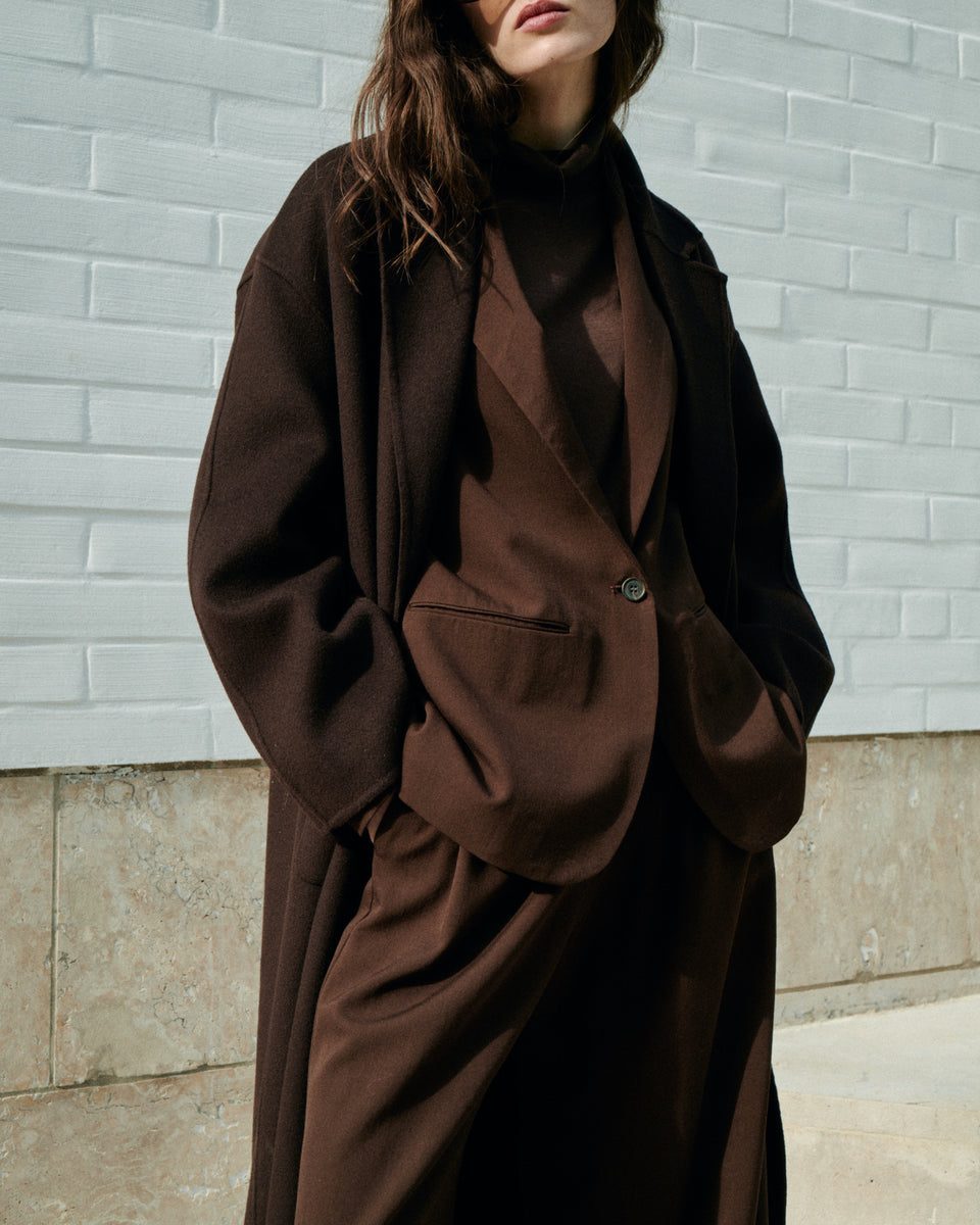 Veste Femme en Laine Vierge Extrafine Marron Virna - Image 3