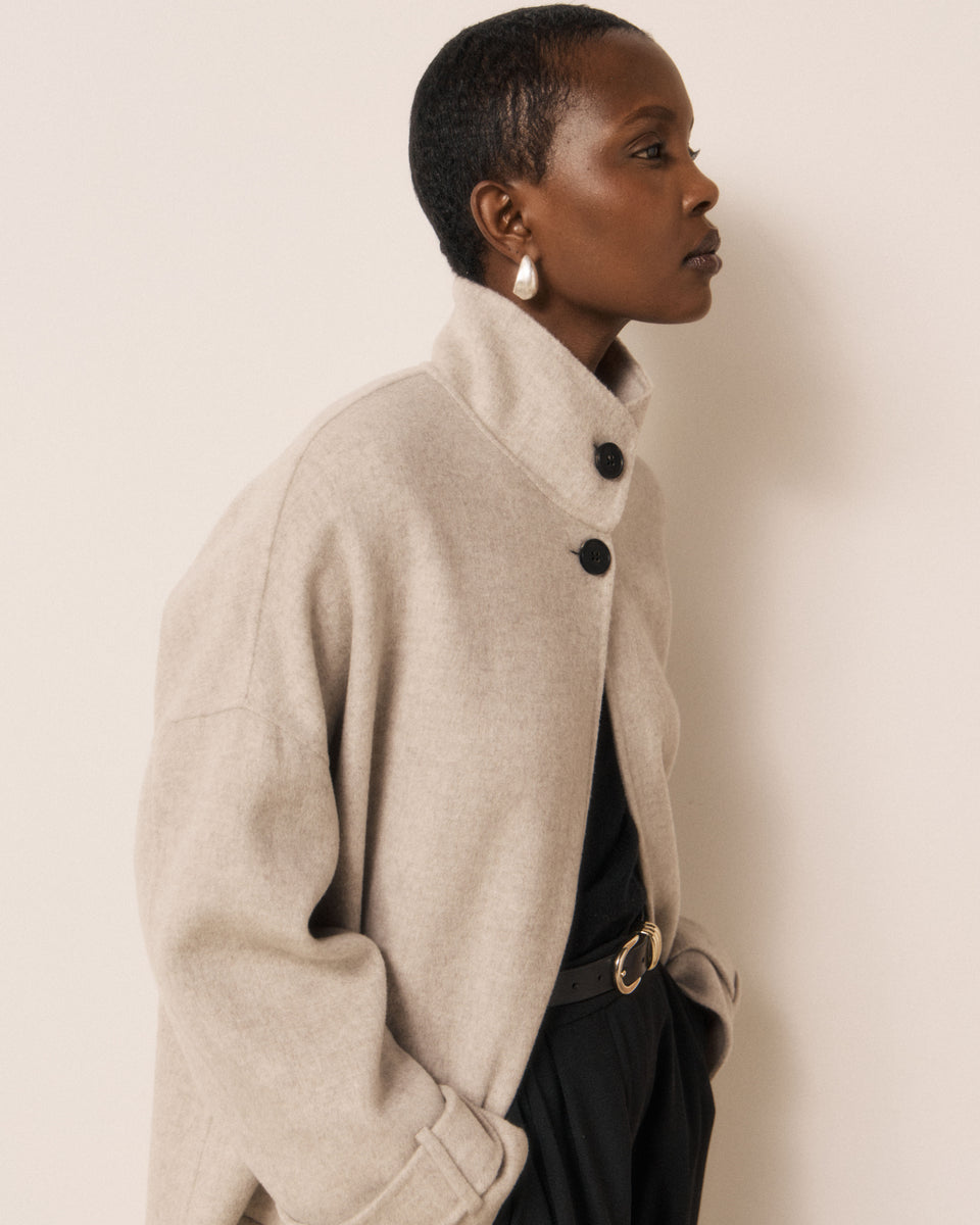 Manteau Femme en Laine Double Face Ecru Vallen - Image 2