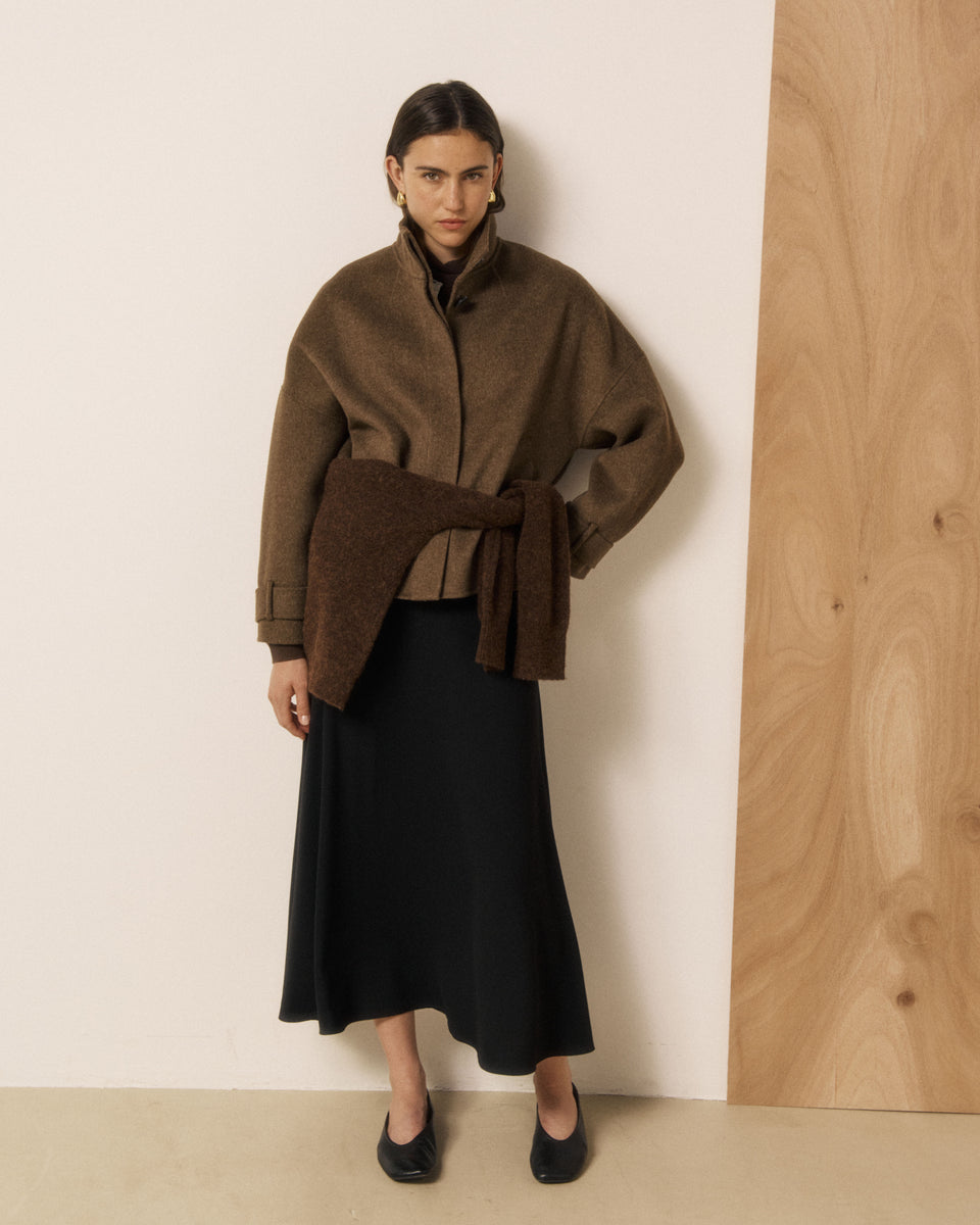 Blouson Femme en Laine Double Face Marron Volto - Image 2