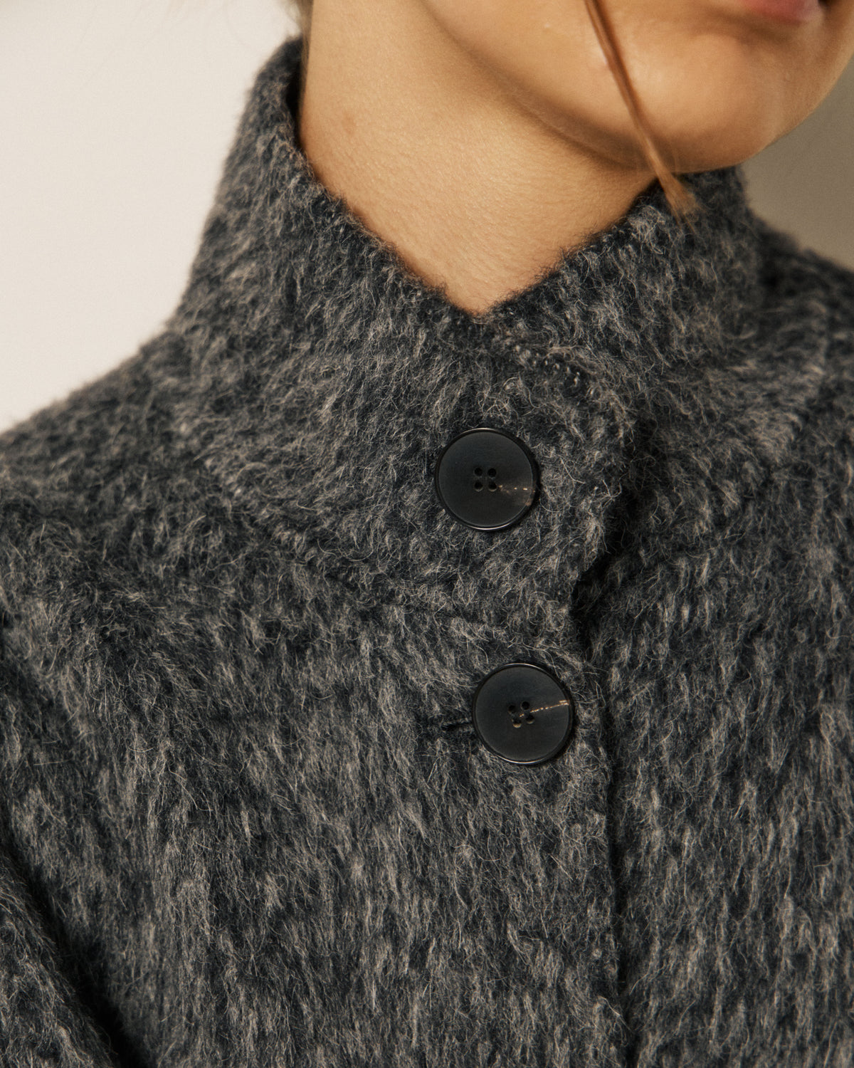 Veste Femme en Laine & Alpaga Double Face Gris Vivien