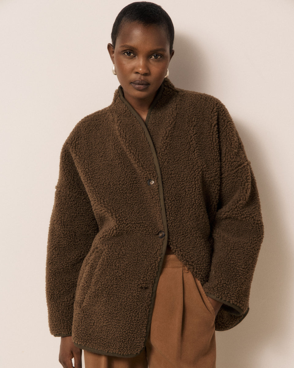 Veste Femme en Sherpa Marron Valdi - Image principale