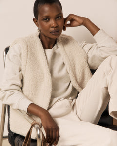 Gilet Femme en Sherpa Ecru Valley
