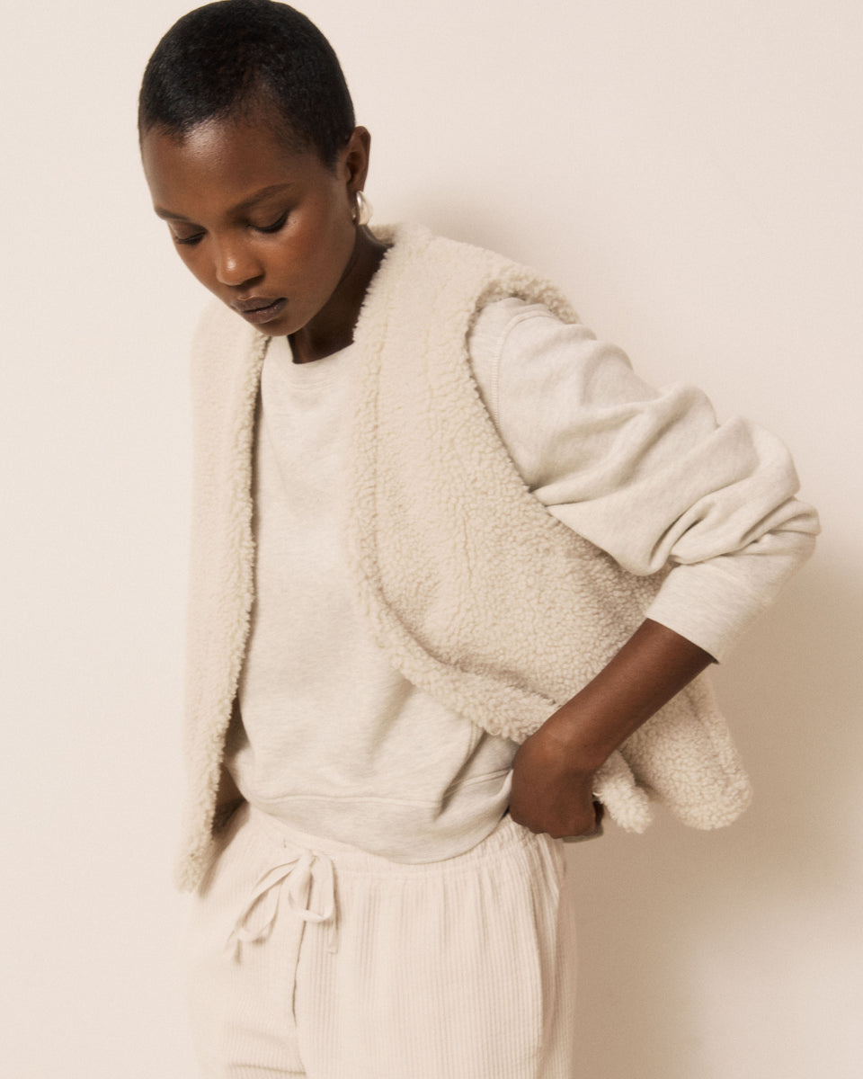 Gilet Femme en Sherpa Ecru Valley - Image 3