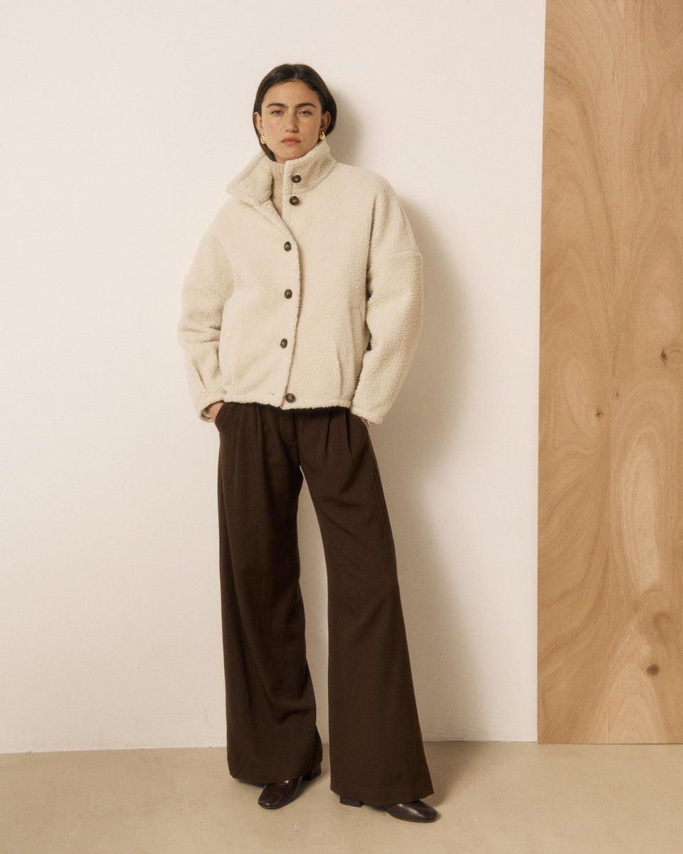 Blouson Femme en Sherpa Ecru Voice - Image 2