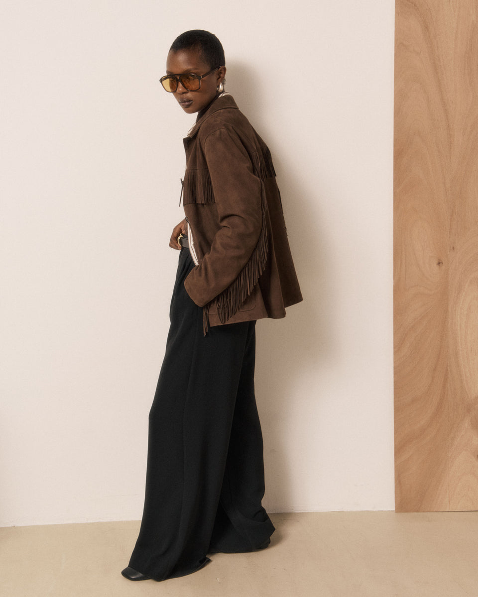 Veste Femme en Cuir Suédé Marron Vaquero - Image principale