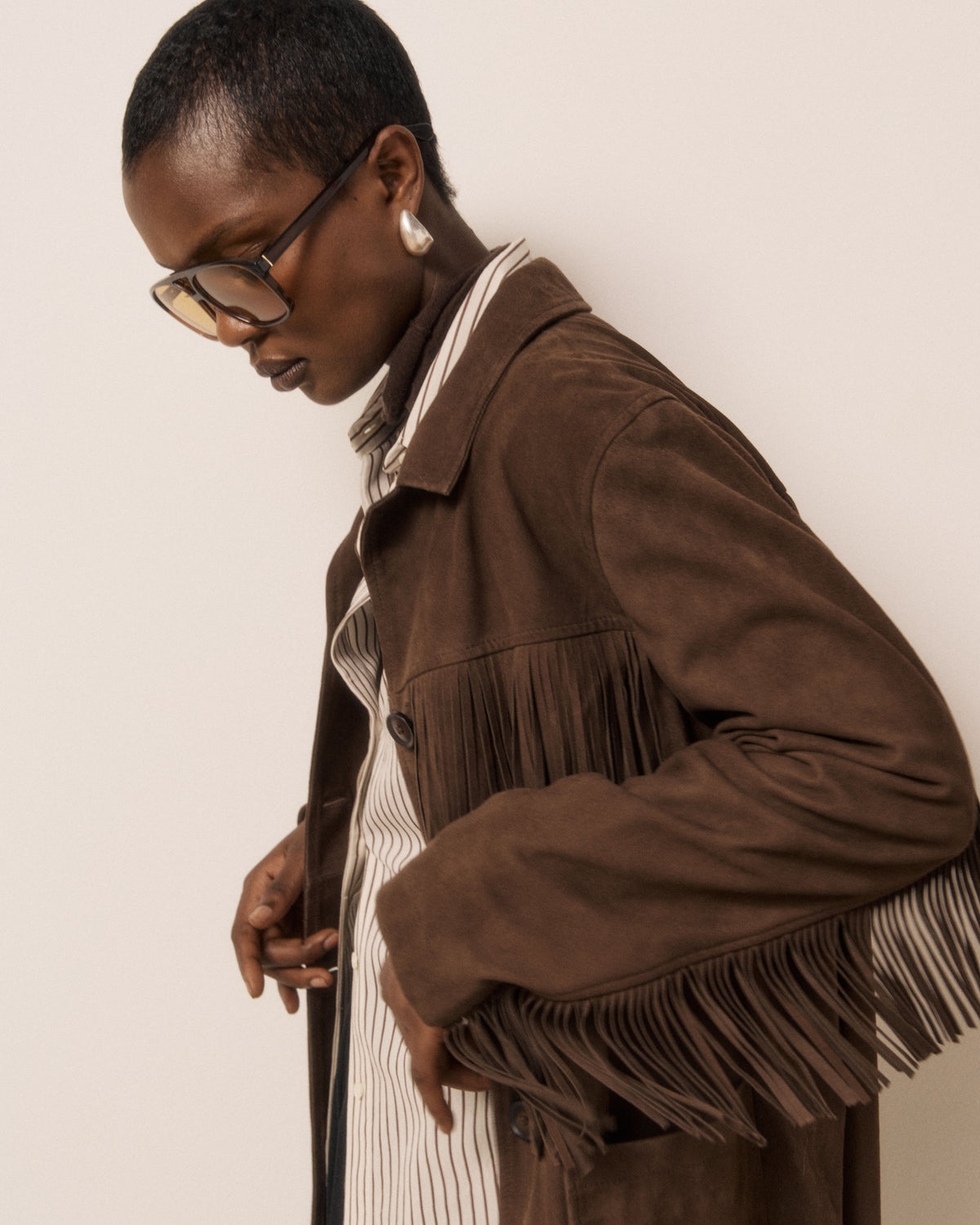 Veste Femme en Cuir Suédé Marron Vaquero