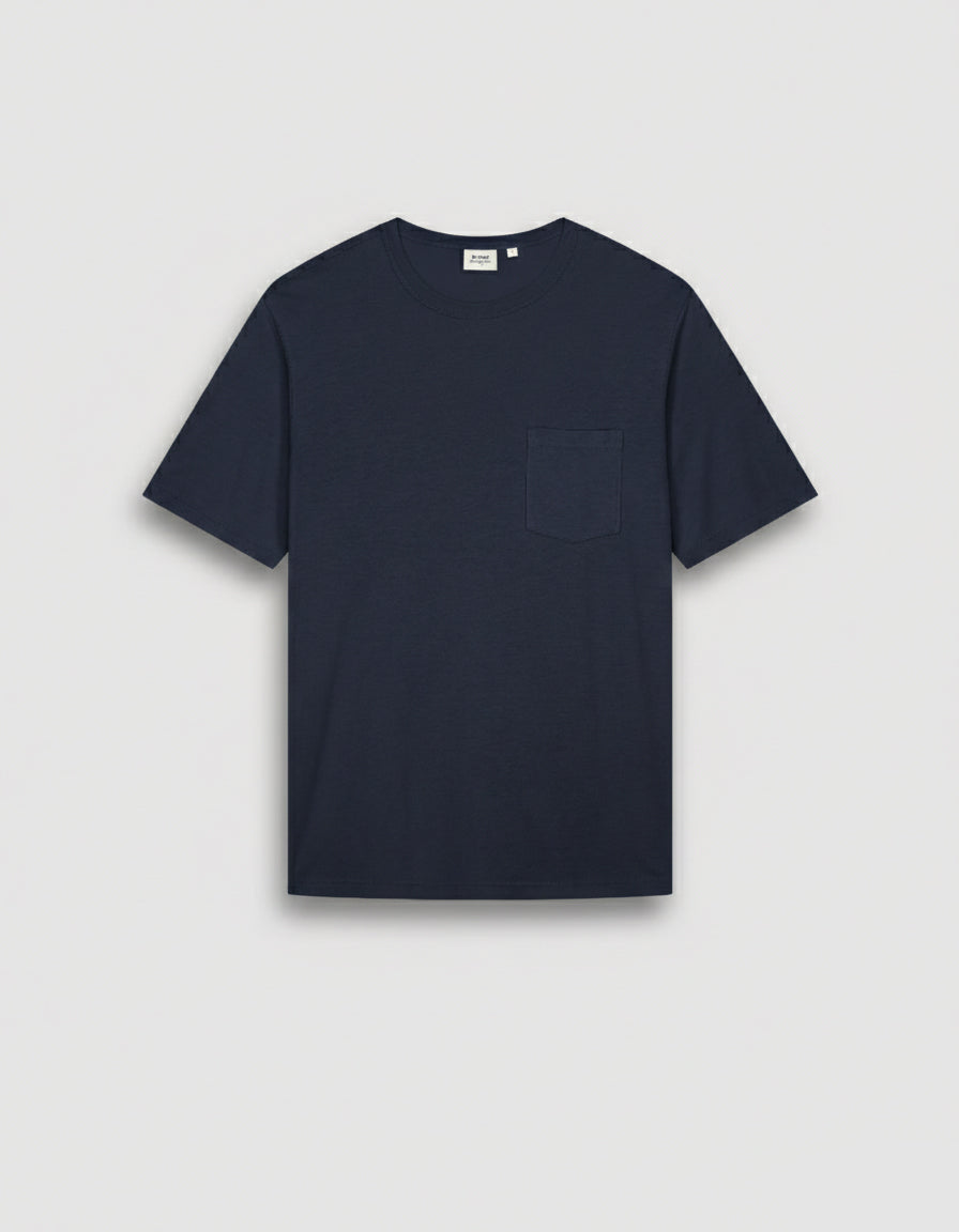T-shirt Homme en Jersey de Lyocell & Coton Bleu Nuit